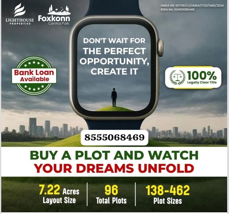  Foxkonn Central Park – Premium HMDA Approved Open Villa Plots